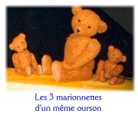 3 marionnettes differentes pour un meme ourson