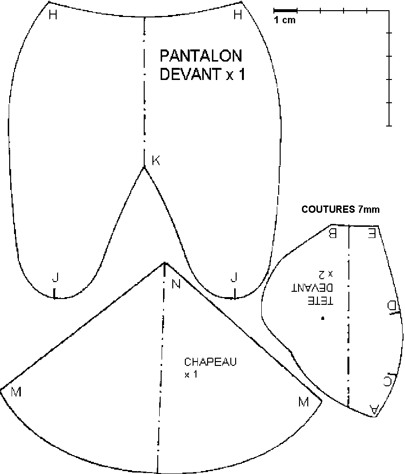 deuxieme partie des pices du patron du doudou