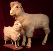 Moutons en peluche anciens