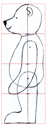 Croquis de profil du nounours Ulysse